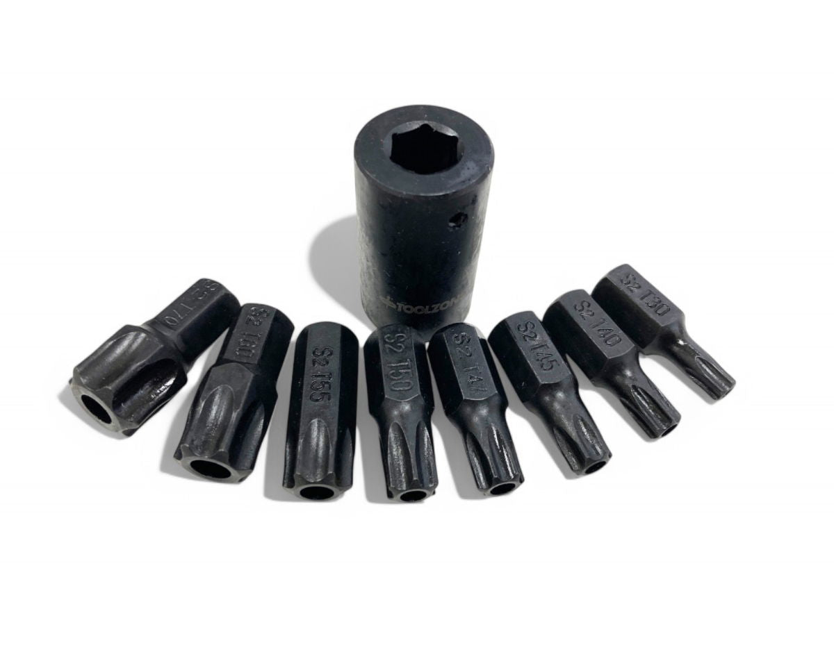 IMPACT STAR BIT SET 9PC T30-T70 1/2" DRIVE - TOOLZONE KDPSD068