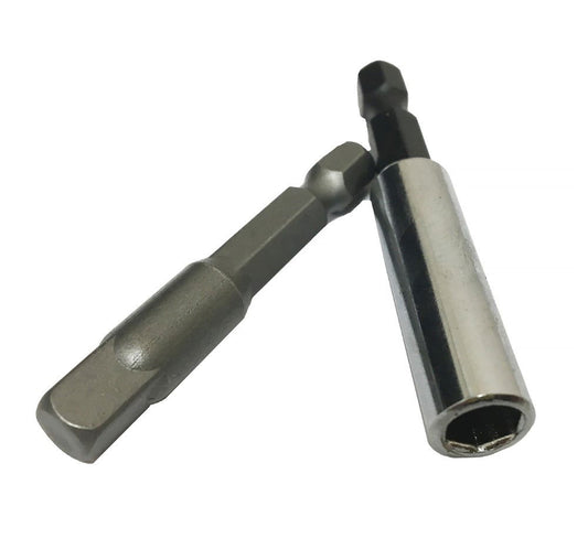 MAGNETIC BIT HOLDER AND ADAPTOR 2PC 1/4" DRIVE 50mm 60mm - TOOLZONE KDPSD240