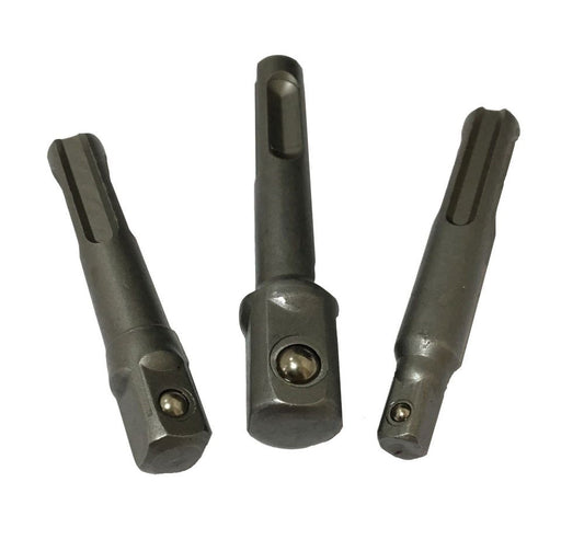 SDS PLUS SOCKET DRIVER SET 3PC 1/4" 3/8" 1/2" - TOOLZONE KDPSD280