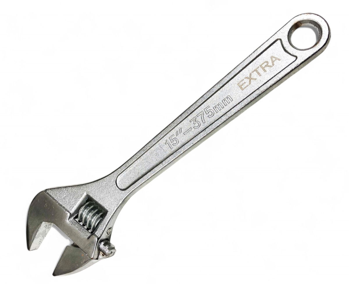 ADJUSTABLE SPANNER 15" MAX JAW 45mm DROP FORGED CHROME PLATED - TOOLZONE KDPSP046