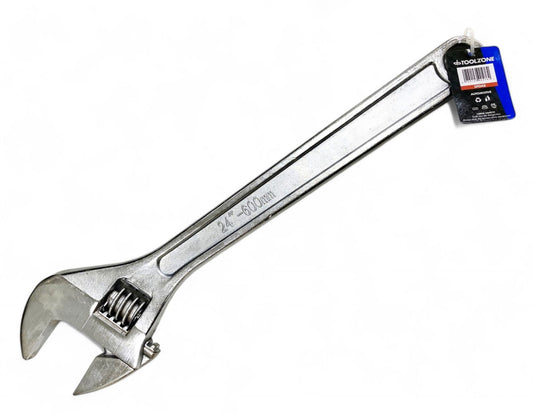 ADJUSTABLE SPANNER 24" MAX JAW 58mm DROP FORGED CHROME PLATED - TOOLZONE KDPSP048