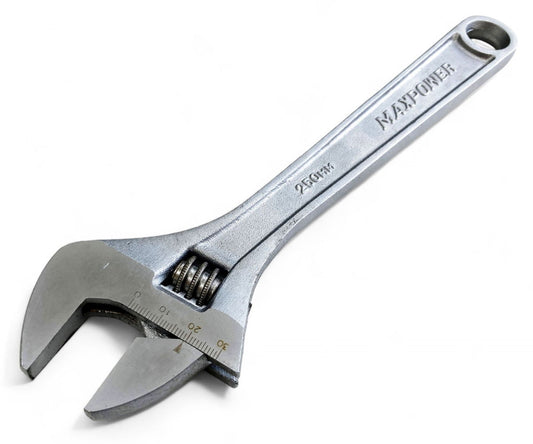 ADJUSTABLE SPANNER 10" MAX JAW 30mm DROP FORGED SATIN FINISH - TOOLZONE KDPSP052