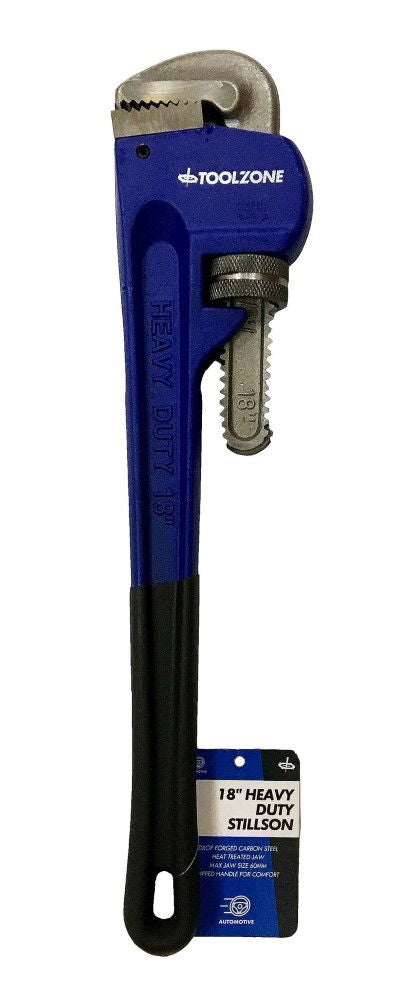 STILLSON WRENCH 18" MAX JAW 83mm DROP FORGED FOAM DIPPED HANDLE - TOOLZONE KDPSP068