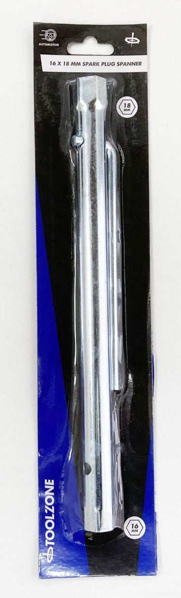 SPARK PLUG SPANNER 16 x 18mm 300mm INTEGRAL L SHAPE TOMMY BAR - TOOLZONE KDPSP197