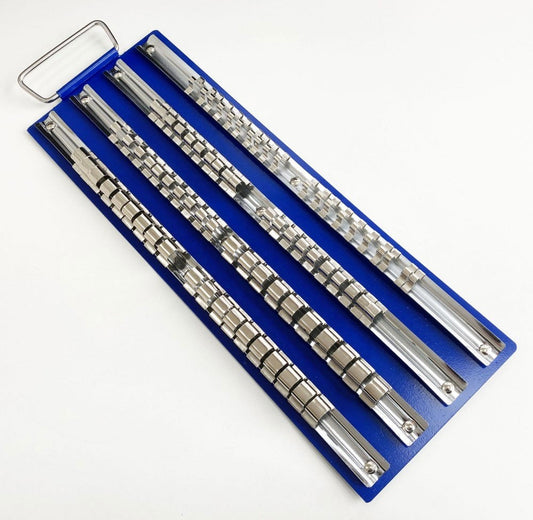 SOCKET TRAY 80 CLIP METAL WITH FIXED RAILS 1/4" 3/8" 1/2" - TOOLZONE KDPSS001