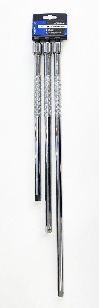 EXTENSION BAR SET 1/2" DRIVE 3pc 375mm 450mm 600mm 40CR STEEL - TOOLZONE KDPSS023