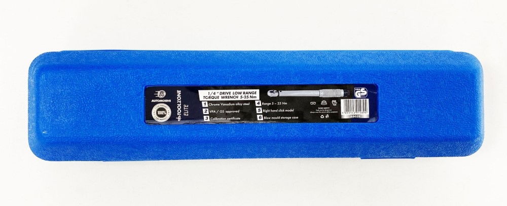 TORQUE WRENCH 1/4" DRIVE 5-25nm CALIBRATION CERTIFICATE LOCKING NUT - TOOLZONE KDPSS029