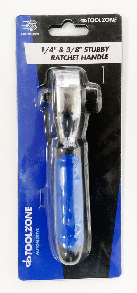 RATCHET HANDLE STUBBY 1/4" & 3/8" DRIVE 72 TEETH 5-3/8" - TOOLZONE KDPSS065