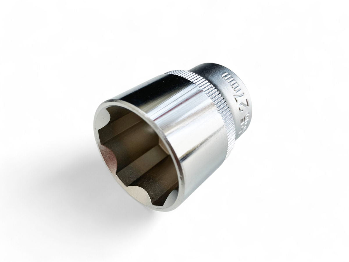 SOCKET 1/2" DRIVE 27mm CRV SATIN SINGLE HEX - TOOLZONE KDPSS085