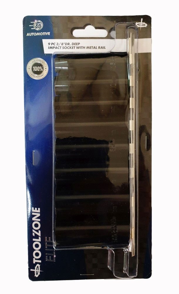 IMPACT SOCKET SET 3/8" DRIVE DEEP 8 PIECES 8-19mm - TOOLZONE KDPSS124