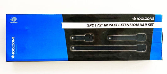 IMPACT EXTENSION BAR SET 1/2" DRIVE 3 PIECES 75mm 125mm 250mm CRV - TOOLZONE KDPSS236