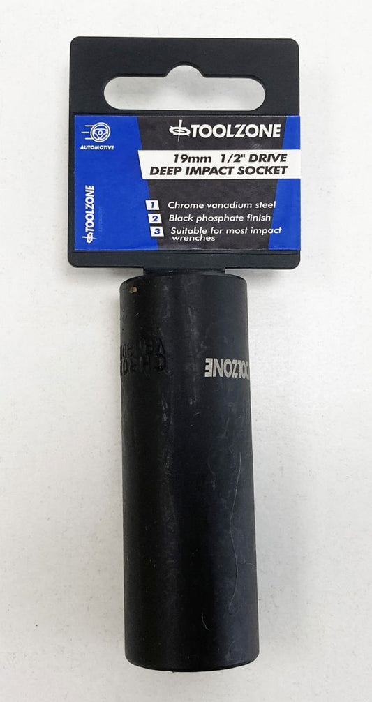 DEEP IMPACT SOCKET 19mm 1/2" DRIVE CRV - TOOLZONE KDPSS320