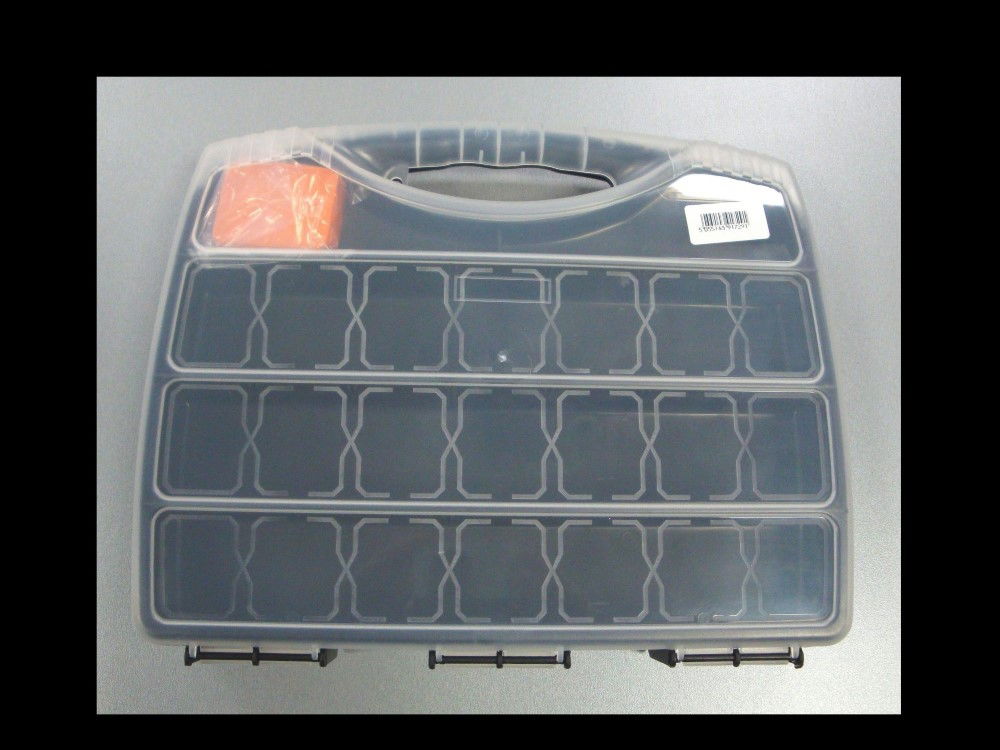 ORGANISER 320mm 22 SECTION WITH INTERCHANGEABLE DIVIDERS AND CLEAR LID - TOOLZONE KDPTB090