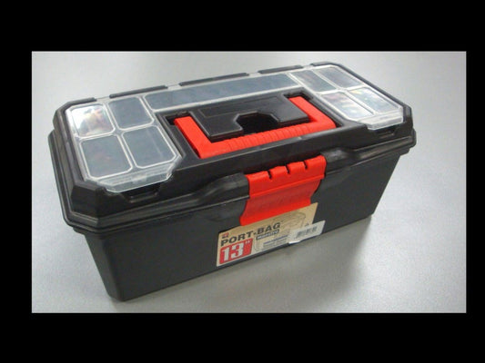 TOOLBOX MAESTRO 13" WITH ORGANISER SECTIONS AND CARRY TRAY - TOOLZONE KDPTB093