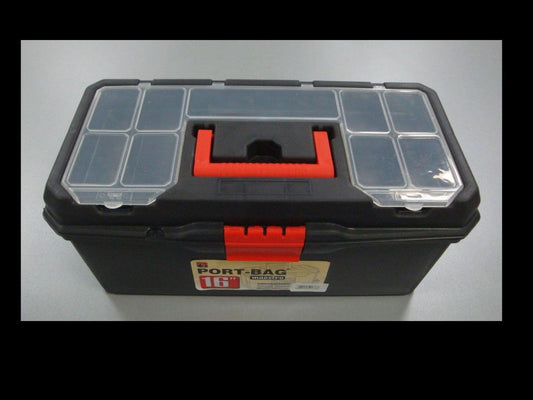 TOOLBOX MAESTRO 16" WITH ORGANISER SECTIONS AND CARRY TRAY - TOOLZONE KDPTB094
