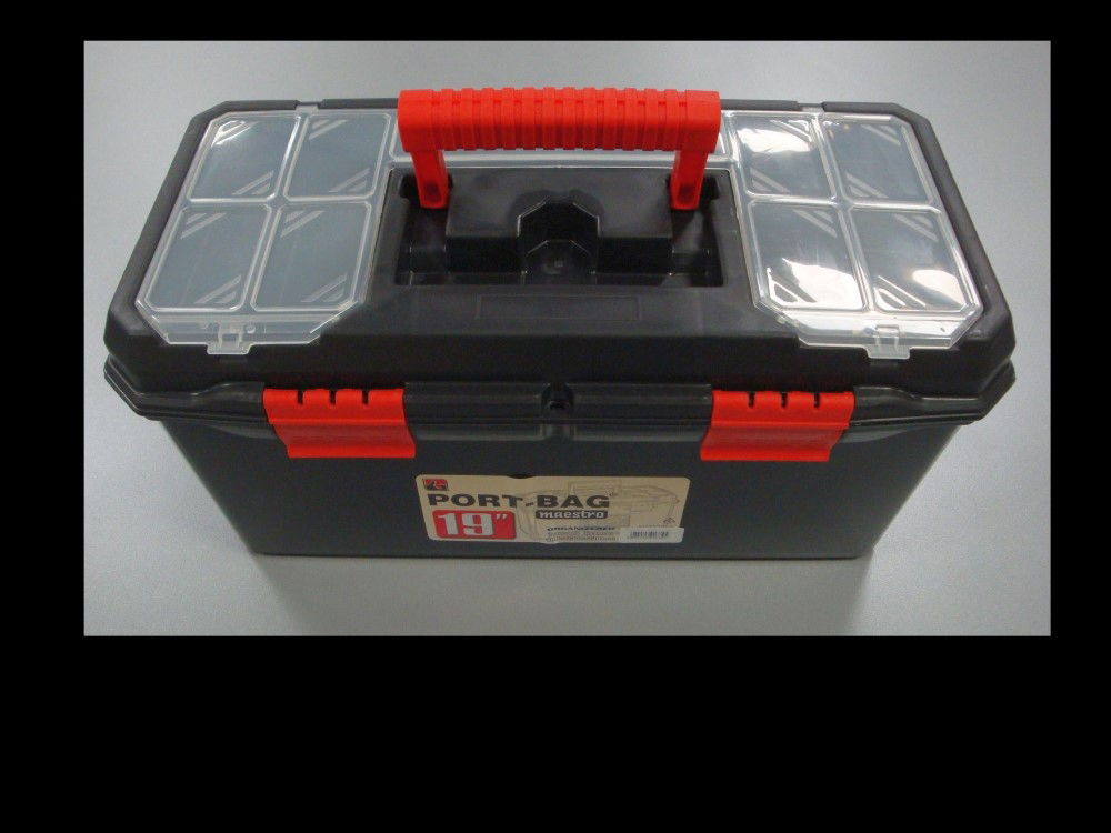 TOOLBOX MAESTRO 19" WITH ORGANISER SECTIONS AND CARRY TRAY - TOOLZONE KDPTB095