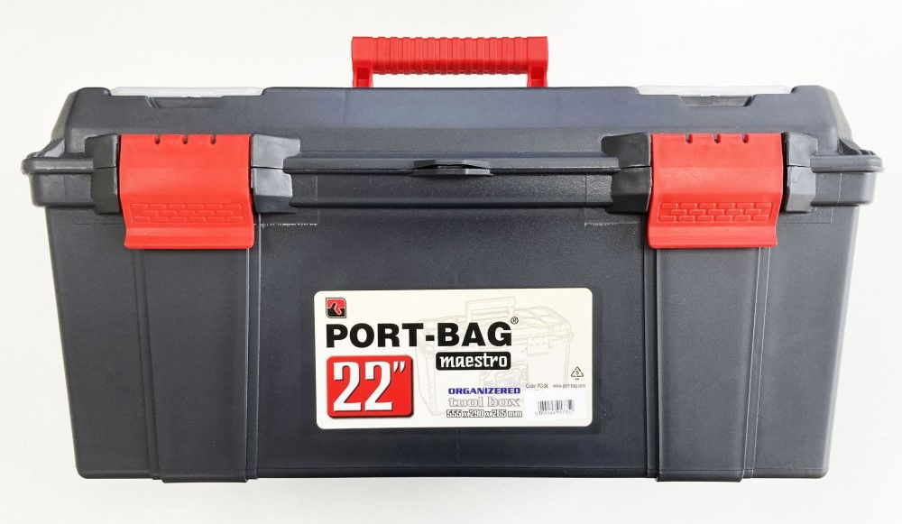 TOOLBOX MAESTRO 22" WITH ORGANISER LIDS AND CARRY TRAY - TOOLZONE KDPTB096
