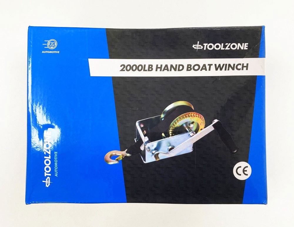 STRAP BOAT WINCH 2000lb 2" x 8m WEBBING TWO SPEED - TOOLZONE KDPTD065