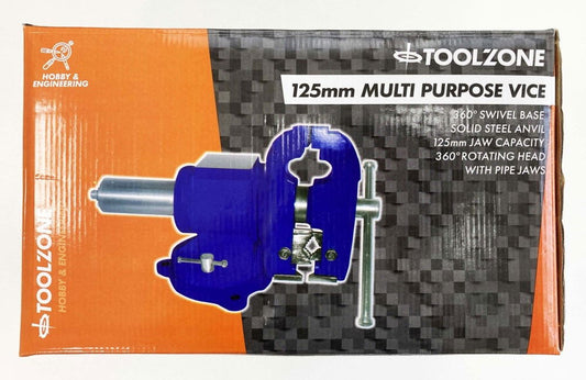 YORK VICE ROTATING BODY PIPE CLAMP 5" 125mm JAW 360° SWIVEL BASE - TOOLZONE KDPVC015