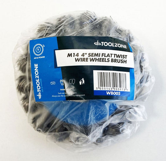 SEMI FLAT KNOT WIRE WHEEL 4" M14 - TOOLZONE KDPWB005