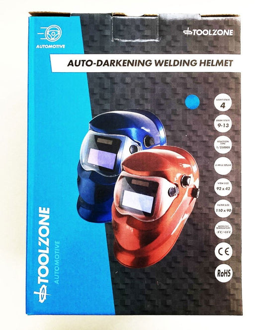 AUTO DARKENING WELDERS HELMET BLUE VARIABLE CONTROL - TOOLZONE KDPWH010B