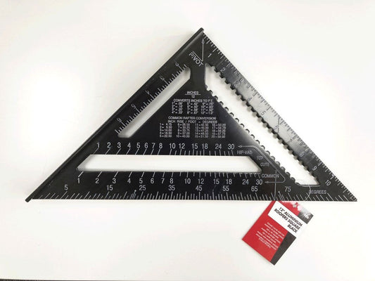 ROOFERS SQUARE ALUMINIUM 12" BLACK - TOOLZONE KDPWW206
