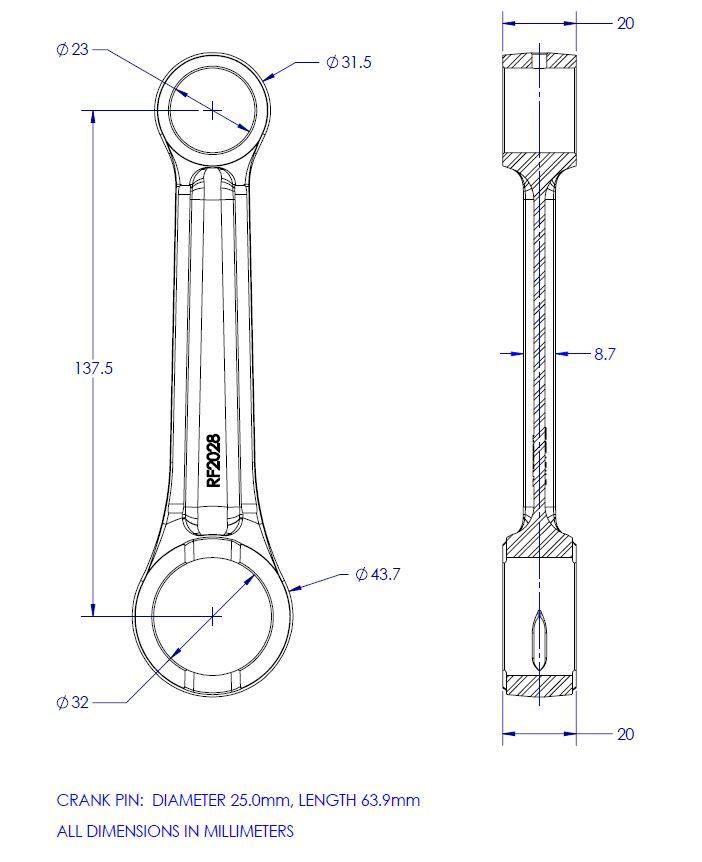 Vintco Connecting Rod Kit for (1980-1981) Yamaha YZ465