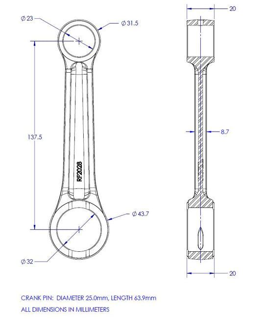 Vintco Connecting Rod Kit for (1982-1990) Yamaha YZ490