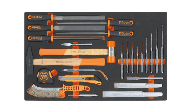 Soft Thermoformed Tray with Tool Assortment, Drawer Size 25 - Beta Tools M230