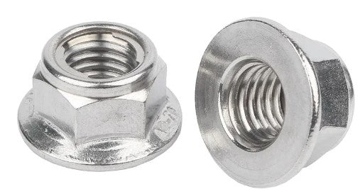 M6 x 1.00mm FLANGE LOCK NUT STAINLESS STEEL S304 PACK OF 10