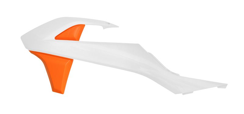 RADIATOR SCOOPS WHITE/ORANGE 16-23 SX50 KTM, 21-23 MC50 GASGAS, RTECH R-CVKTMBNAR50