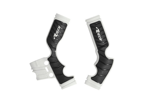 GRIPPY FRAME GUARD KTM SX 65 2016-24, HUSKY TC65 2017-24, GASGAS MC 65 2021-24, WHITE/BLACK, R-TECH R-PRTKTMBNNR4