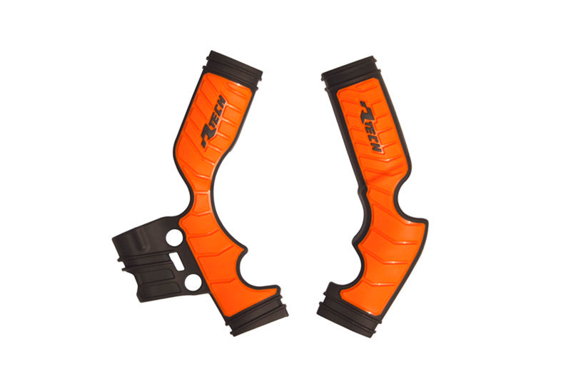 GRIPPY FRAME GUARD KTM SX 65 2016-24, HUSKY TC65 2017-24, GASGAS MC 65 2021-24, BLACK/ORANGE, R-TECH R-PRTKTMNRAR4