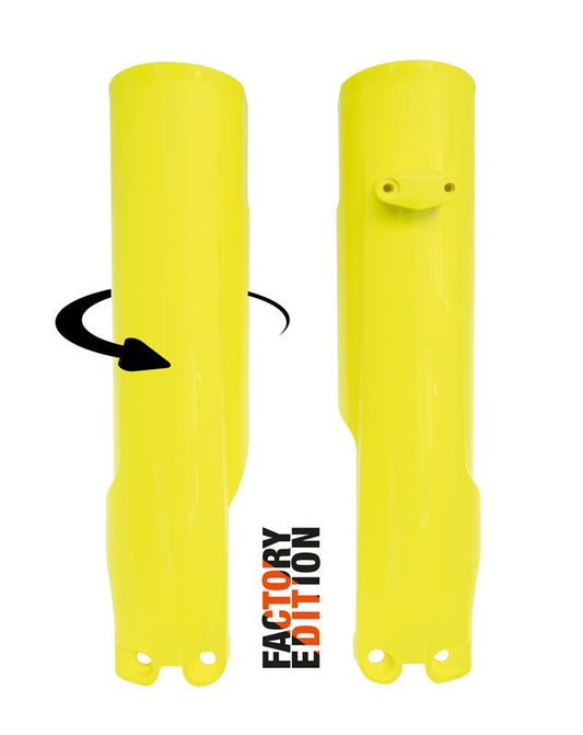 FACTORY FULL WRAP FORK GUARDS 2023/2024 KTM SX/SX-F, HUSKY FC/TC, HSQ LEMON YELLOW, RTECH R-PSKTMGQ0093