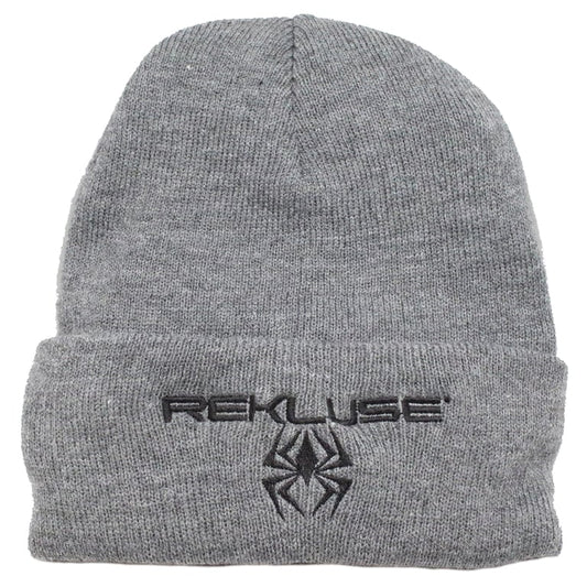 BEANIE GREY STRETCH FLEECE WITH EMBROIDERED LOGO REKLUSE RMS-930