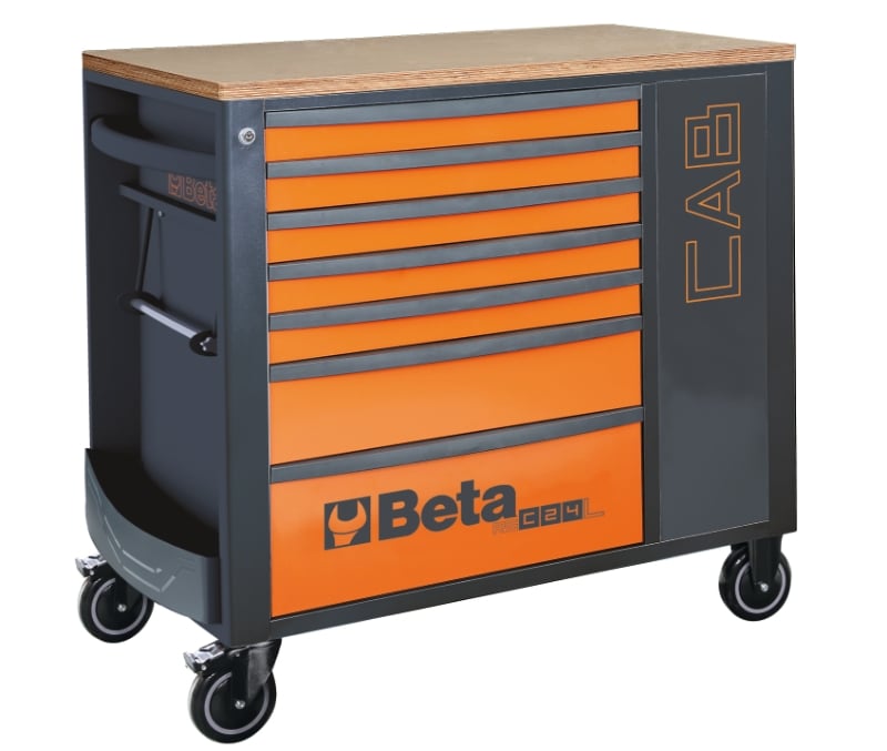 Mobile Roller Cab 7 Drawers Tool Cabinet 1100kg Capacity - Beta Tools RSC24L-CAB/A