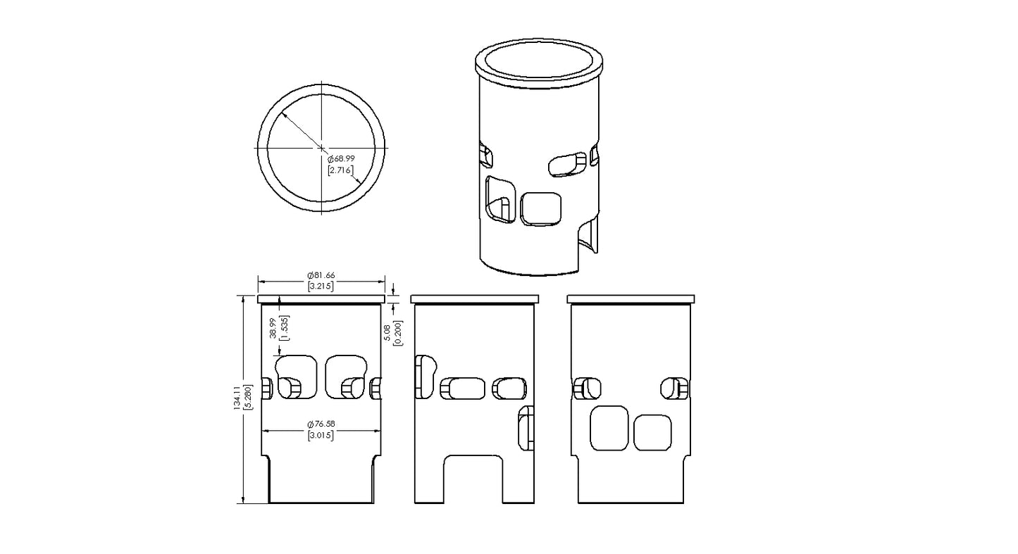 Vintco Cylinder Sleeve 70mm for (1973-1974) Honda CR250