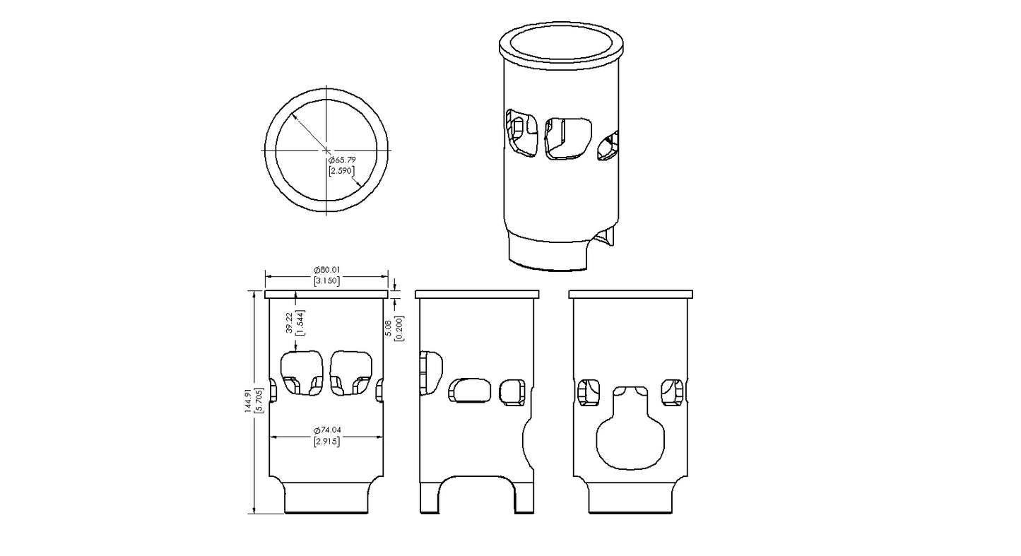 Vintco Cylinder Sleeve 67mm for (1973-1977) Maico 250