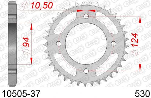 AFAM REAR STEEL 37T, 530