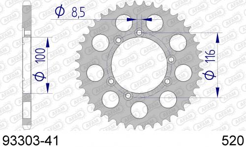 AFAM REAR ALU 41T, 520 AF59330341