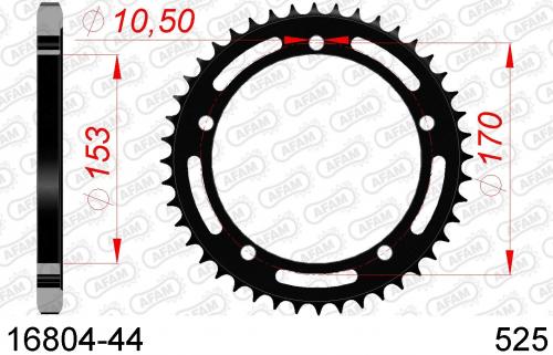 AFAM REAR STEEL 44T, 525 AF21680444