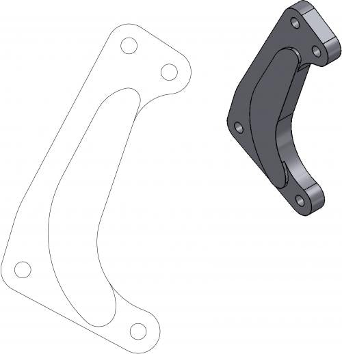 MOTO MASTER 211034, CALIPER ADAPTER BRACKET