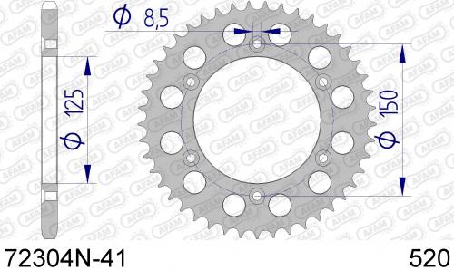 AFAM REAR ALU 41T, 520 AF572304N41