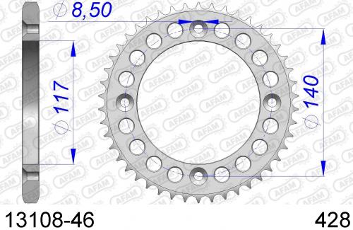 AFAM REAR ALU 46T, 428 AF51310846