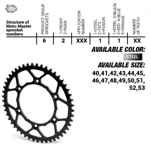 MOTO MASTER REAR STEEL ULTRALIGHT 51T, 520 37620121151