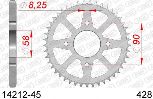 AFAM REAR STEEL 45T, 428 AF21421245