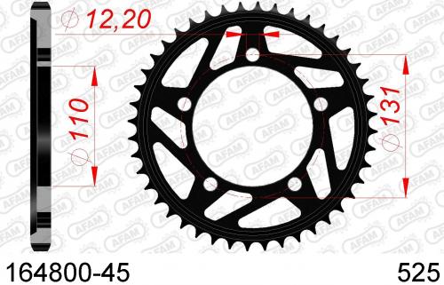 AFAM REAR STEEL 45T, 525 AF216480045