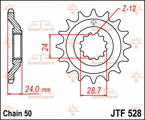JT SPROCKETS FRONT STEEL 17T, 530 JTF052817
