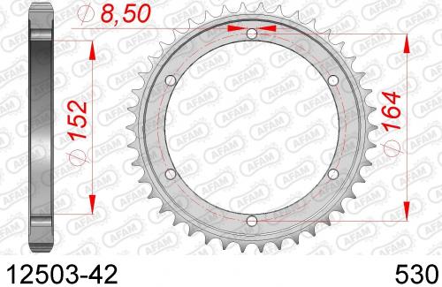 AFAM REAR STEEL 42T, 530 AF21250342