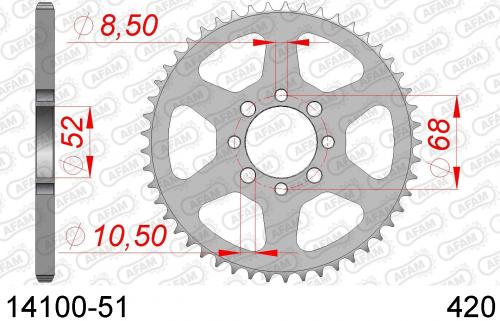 AFAM REAR STEEL 51T, 420 AF21410051